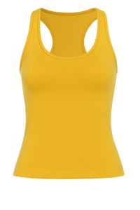Mustard Yellow Micromodal-Blend Jersey Racerback Tank Top