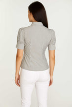 Load image into Gallery viewer, Striped Cotton-Blend Poplin Blouse with Tie Neck