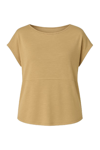 Soft Taupe Viscose Jersey Relaxed Top