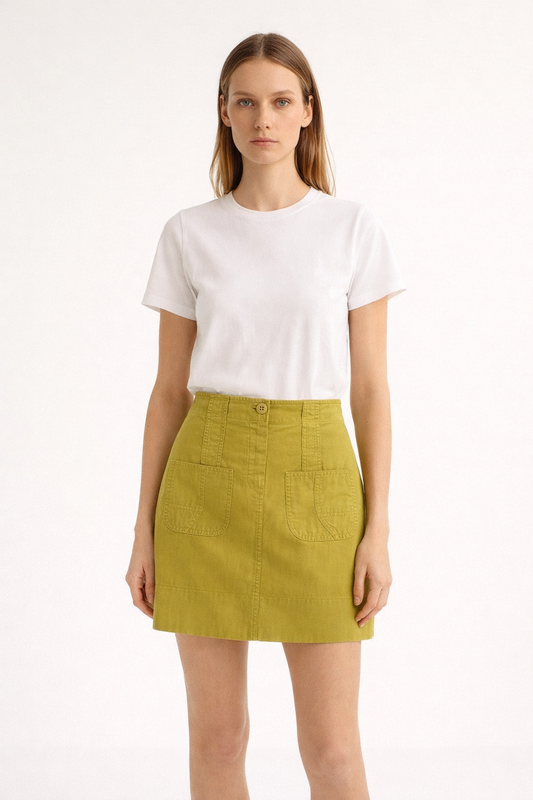 Tencel Woven Tie-Dye Mini Skirt – Mustard Yellow