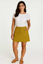 Load image into Gallery viewer, Tencel Woven Tie-Dye Mini Skirt – Mustard Yellow