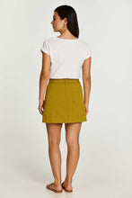 Load image into Gallery viewer, Tencel Woven Tie-Dye Mini Skirt – Mustard Yellow