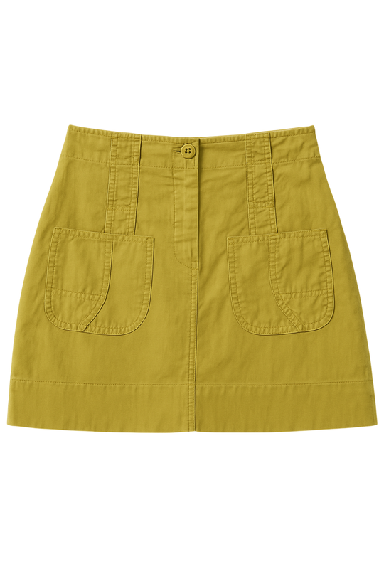 Tencel Woven Tie-Dye Mini Skirt – Mustard Yellow