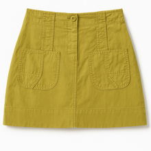 Load image into Gallery viewer, Tencel Woven Tie-Dye Mini Skirt – Mustard Yellow