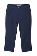 Load image into Gallery viewer, Women’s Gabardine Cotton Elastane Cropped Pants – Navy Blue