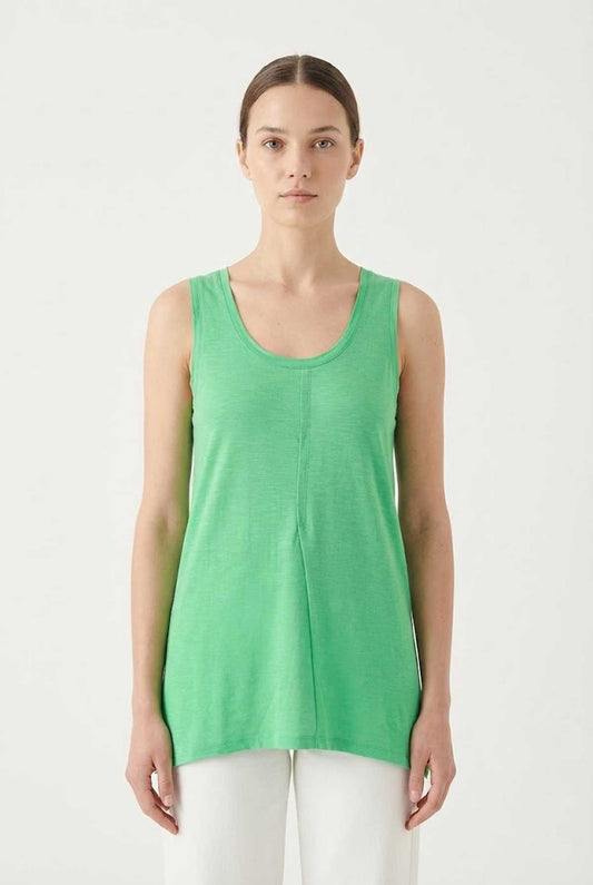 Sleeveless Scoop-Neck Flared Top