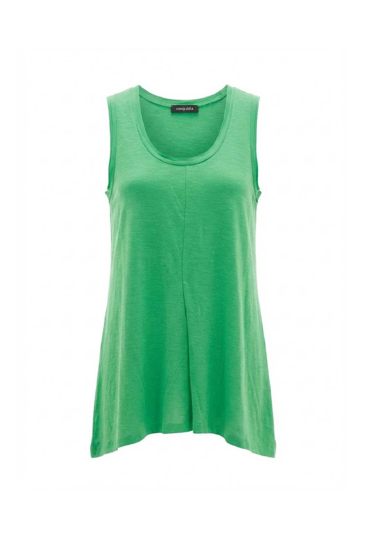 Sleeveless Scoop-Neck Flared Top