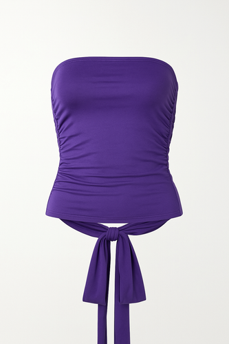 Strapless Jersey Top with Back Tie – Acetate & Elastane