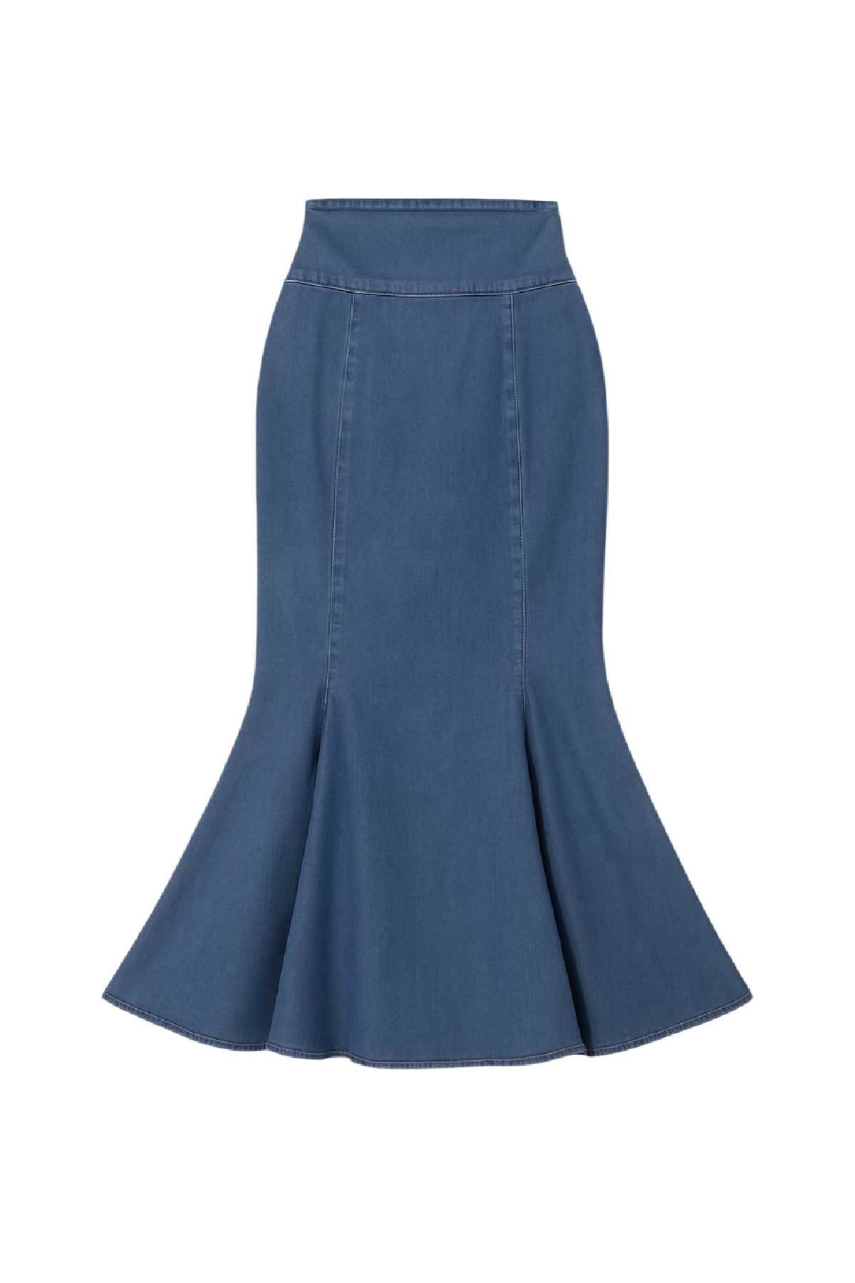 Conquista Φούστα Midi Casual Ψηλόμεση Γραμμή Α Denim Μπλε C241-331-79