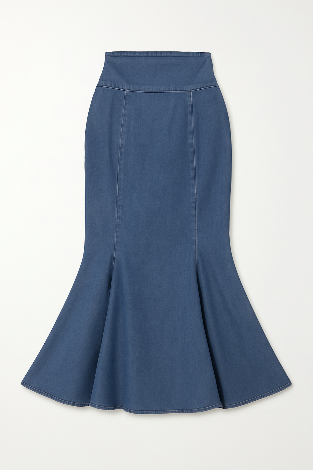 High-Waist Flared Midi Skirt in Lyocell