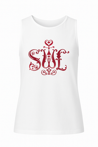 White Tank Top with Bold Red Soul Print