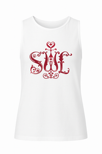 White Tank Top with Bold Red Soul Print
