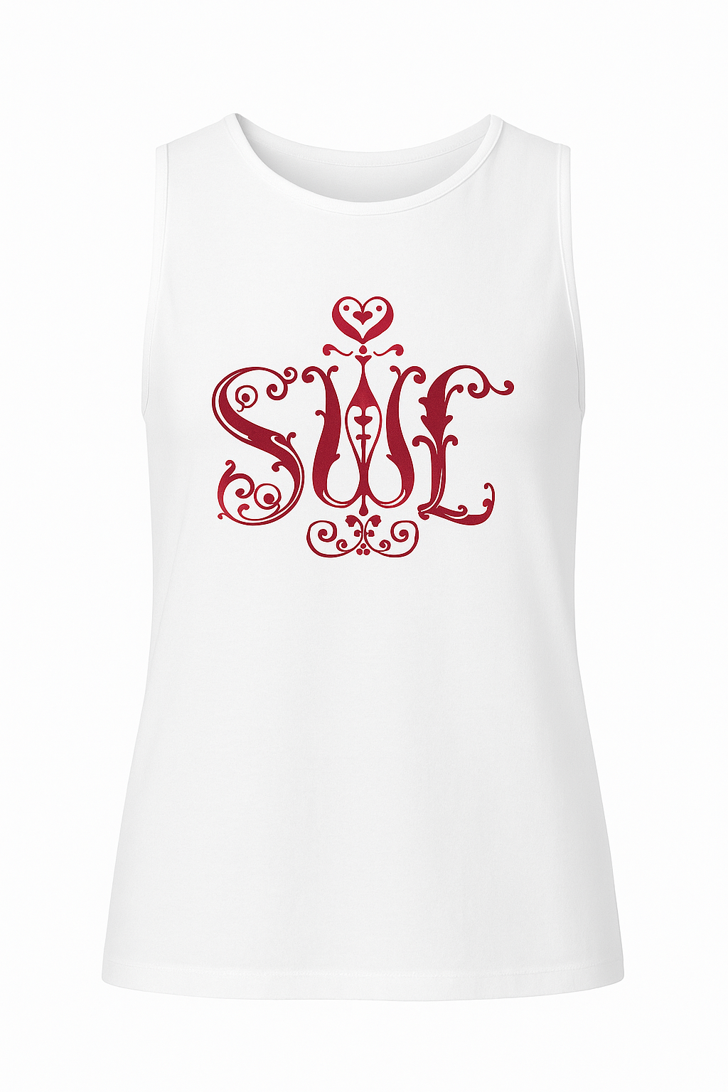 White Tank Top with Bold Red Soul Print