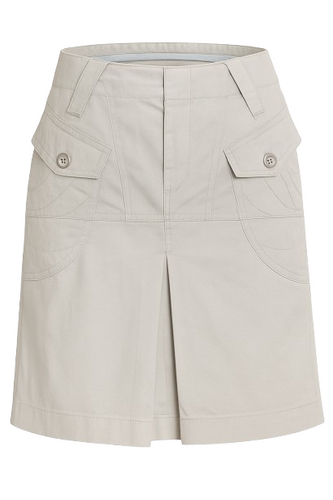 Cotton Gabardine Skirt with Buttoned Pockets