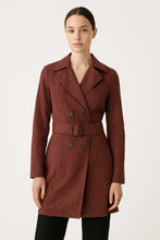 Load image into Gallery viewer, Double-Breasted Belted Trench Jacket in Washed Lyocell