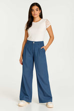 Load image into Gallery viewer, Wide-Leg Lyocell Denim Pants