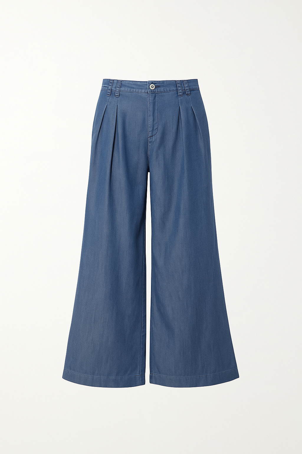 Wide-Leg Lyocell Denim Pants