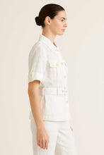 Load image into Gallery viewer, Short Sleeve Linen Jacket with Belt