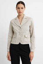 Load image into Gallery viewer, Light Beige Tailored Denim Jacket