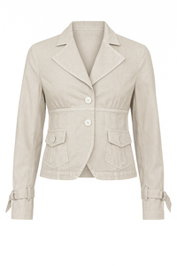 Light Beige Tailored Denim Jacket