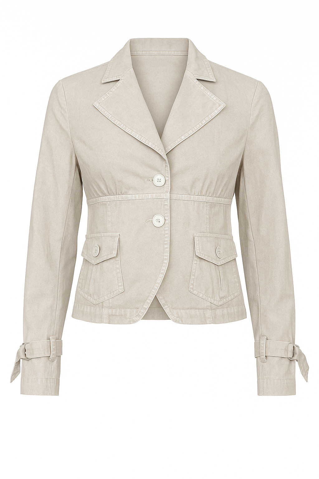 Light Beige Tailored Denim Jacket