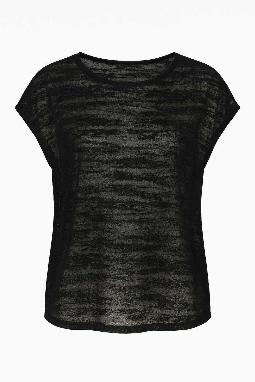 Cotton Blend Sheer Jersey Top