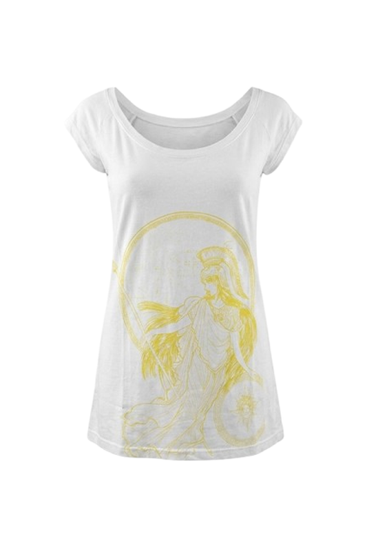 White Graphic Sleeveless Top with Artistic Print