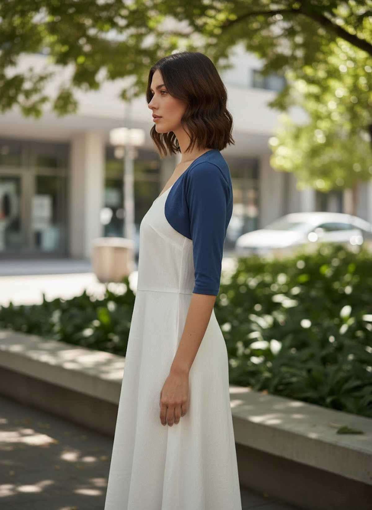 Conquista Ζακέτα Cropped Casual Μακρυμάνικη Ανοιχτή Μονόχρωμη Μπλε C241-396-41