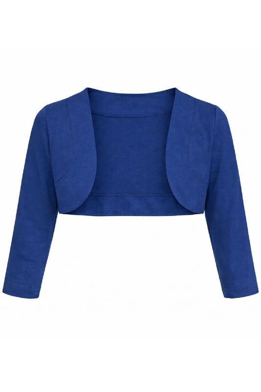 Conquista Ζακέτα Cropped Casual Μακρυμάνικη Ανοιχτή Μονόχρωμη Μπλε C241-396-41