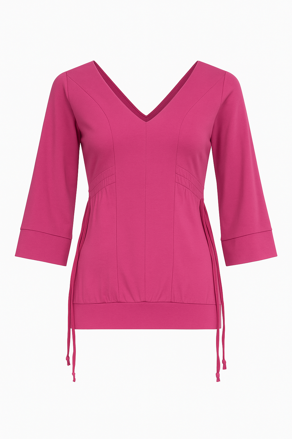 Women's V-Neck Jersey Top – 3/4 Sleeves – Micromodal Blend