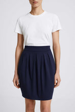 Load image into Gallery viewer, Navy Viscose-Blend Pleated Jersey Skirt
