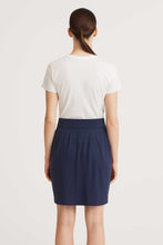 Load image into Gallery viewer, Navy Viscose-Blend Pleated Jersey Skirt