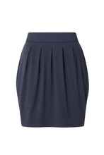 Load image into Gallery viewer, Navy Viscose-Blend Pleated Jersey Skirt