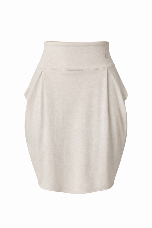 Conquista Φούστα Mini Casual Balloon Ψηλόμεση Μονόχρωμη Μπεζ C241-423-57
