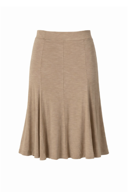 Conquista Φούστα Midi Casual Γραμμή Α Μονόχρωμη Μπεζ C241-424-42