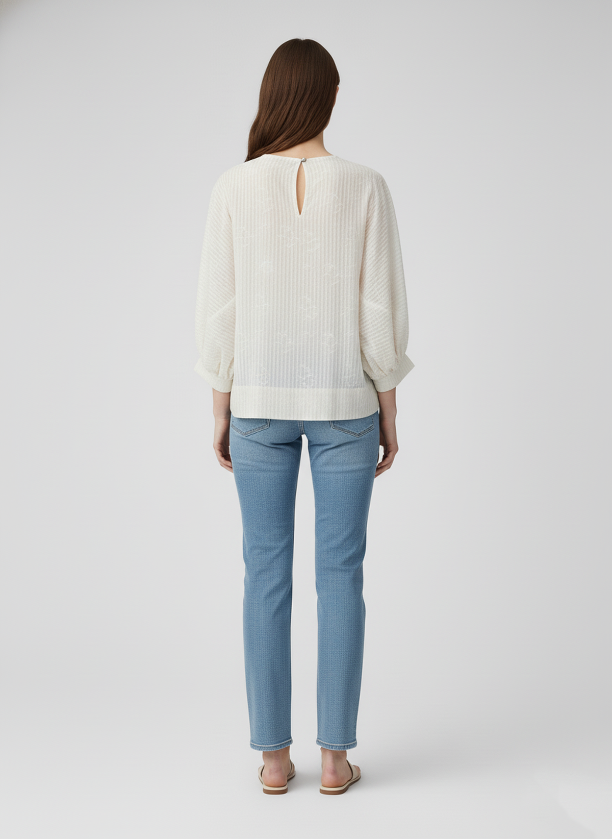 Μπλούζα σε κρεμ χρώμα με υφή και oversized υφή – Ελαφριά, αέρινη, χωρίς κόπο εκλεπτυσμένη