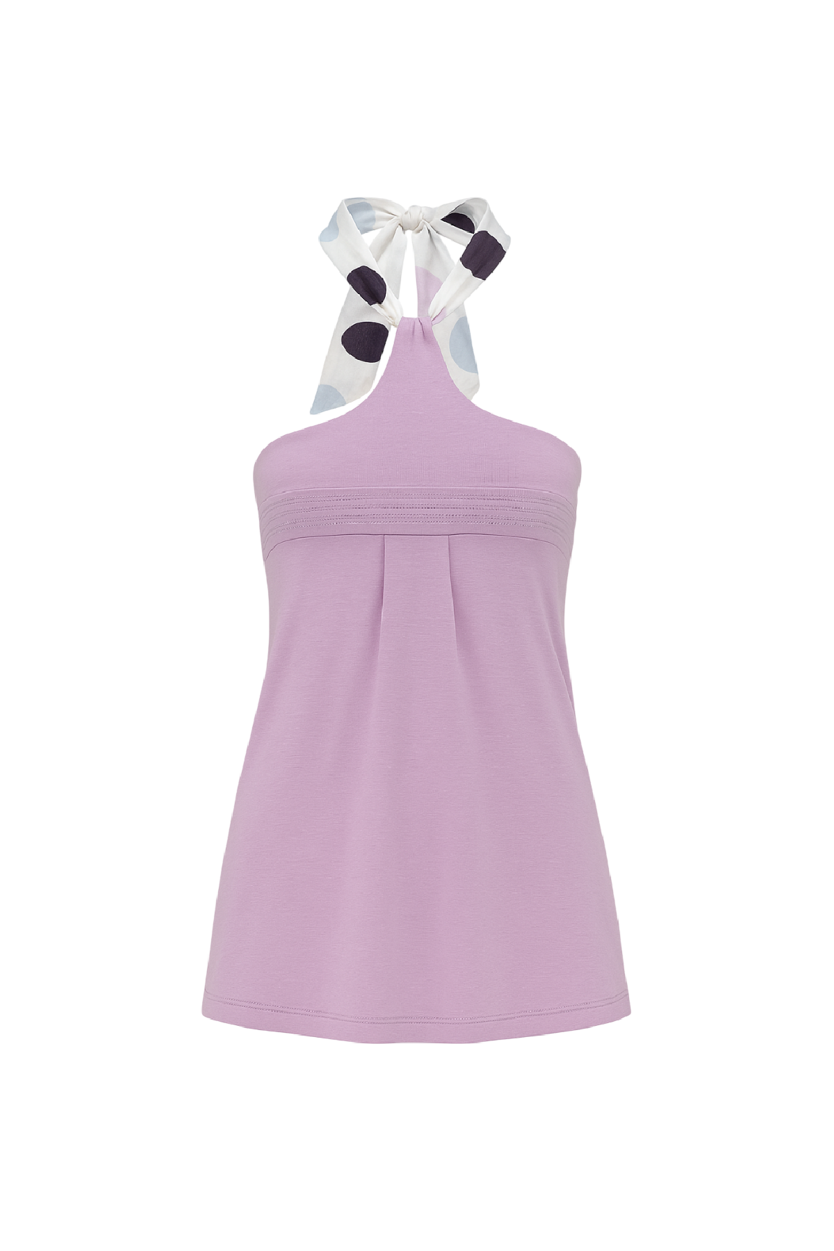 Conquista Τοπ Casual Halter Αμάνικο Με Δέσιμο Μονόχρωμο Λιλά C241-442-08