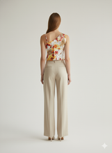 Load image into Gallery viewer, Asymmetric Floral Print Jersey Top with Braided Strap – Viscose-Elastane