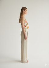 Load image into Gallery viewer, Asymmetric Floral Print Jersey Top with Braided Strap – Viscose-Elastane