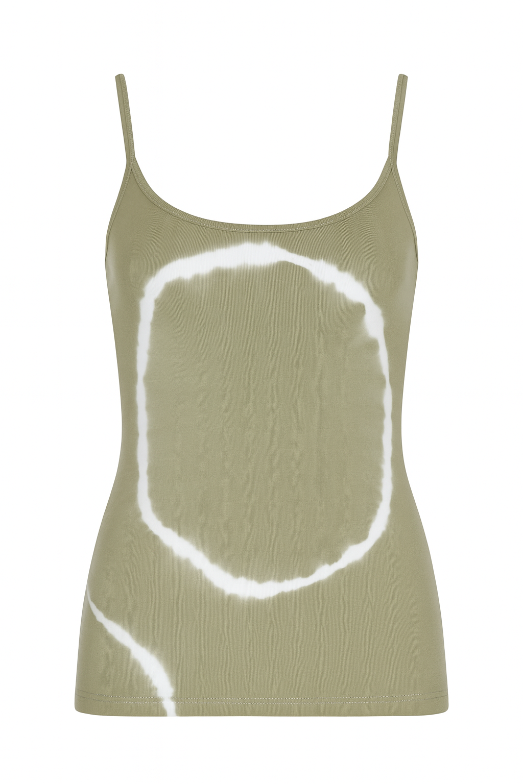 Olive Tie-Dye Jersey Cami Top – Viscose & Elastane
