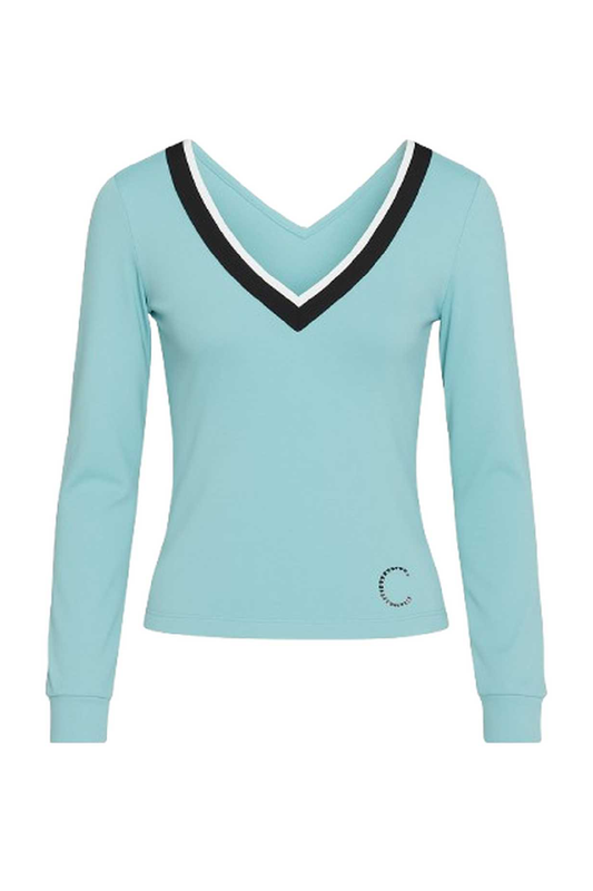 Conquista Τοπ Casual V-Λαιμόκοψη Μονόχρωμο Jersey Micromodal Ελαστάνη Μέντα C241-448-07