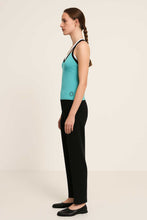 Load image into Gallery viewer, Colorblock Halter Neck Top in Micromodal Jersey with Rhinestone Detail