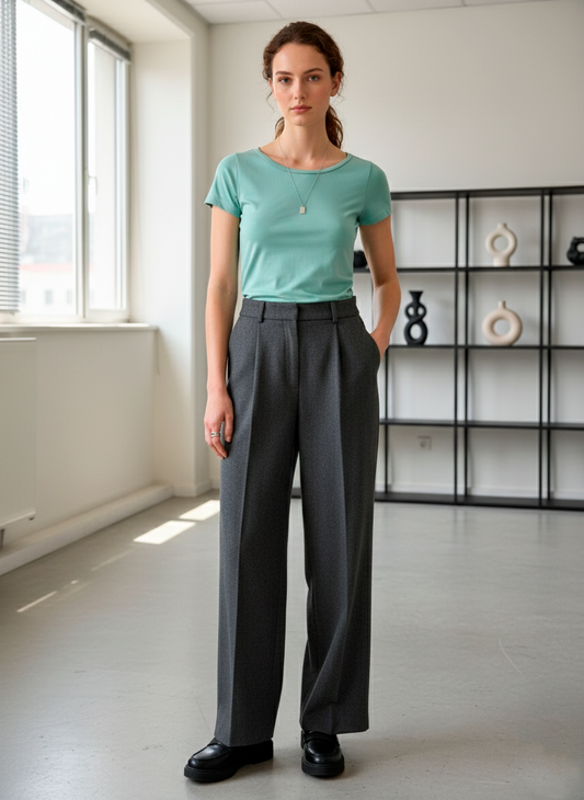 Soft Mint Green Fitted Cotton T-Shirt