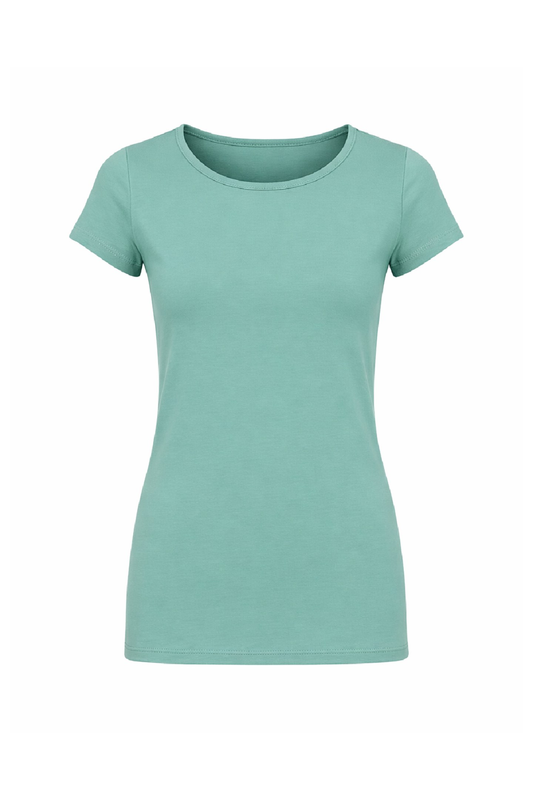 Soft Mint Green Fitted Cotton T-Shirt