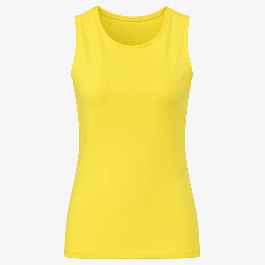 Women's Yellow Sleeveless Cotton Jersey Top