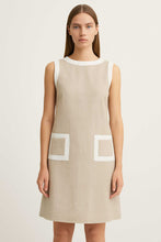 Load image into Gallery viewer, Sleeveless Linen Dress with Contrast Pockets