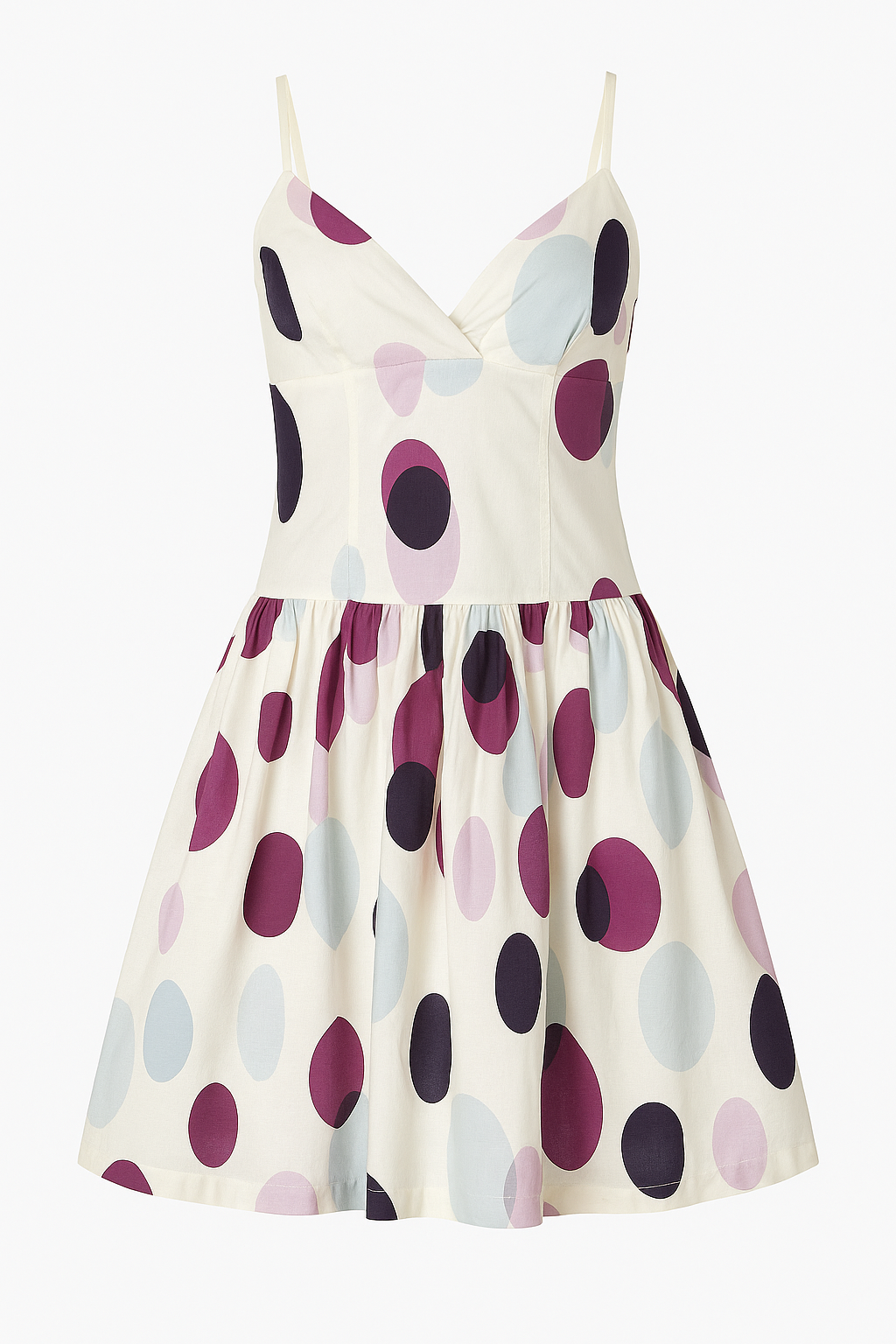 Sleeveless Cotton Poplin Polka Dot Dress – Fully Lined