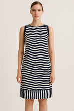 Load image into Gallery viewer, Sleeveless Zebra Stripe Dress – Fully Lined with Back Neck Zipper