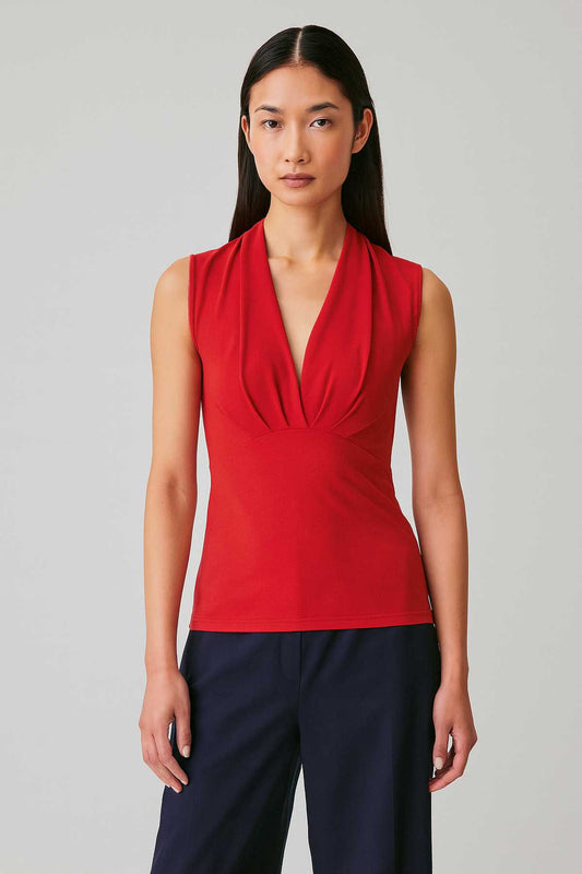 Women’s Sleeveless Jersey Viscose Top – Red