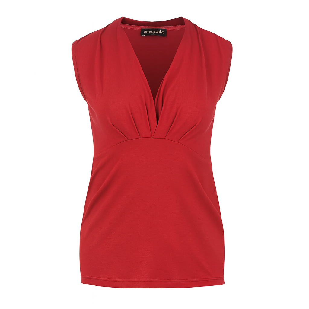 Women’s Sleeveless Jersey Viscose Top – Red